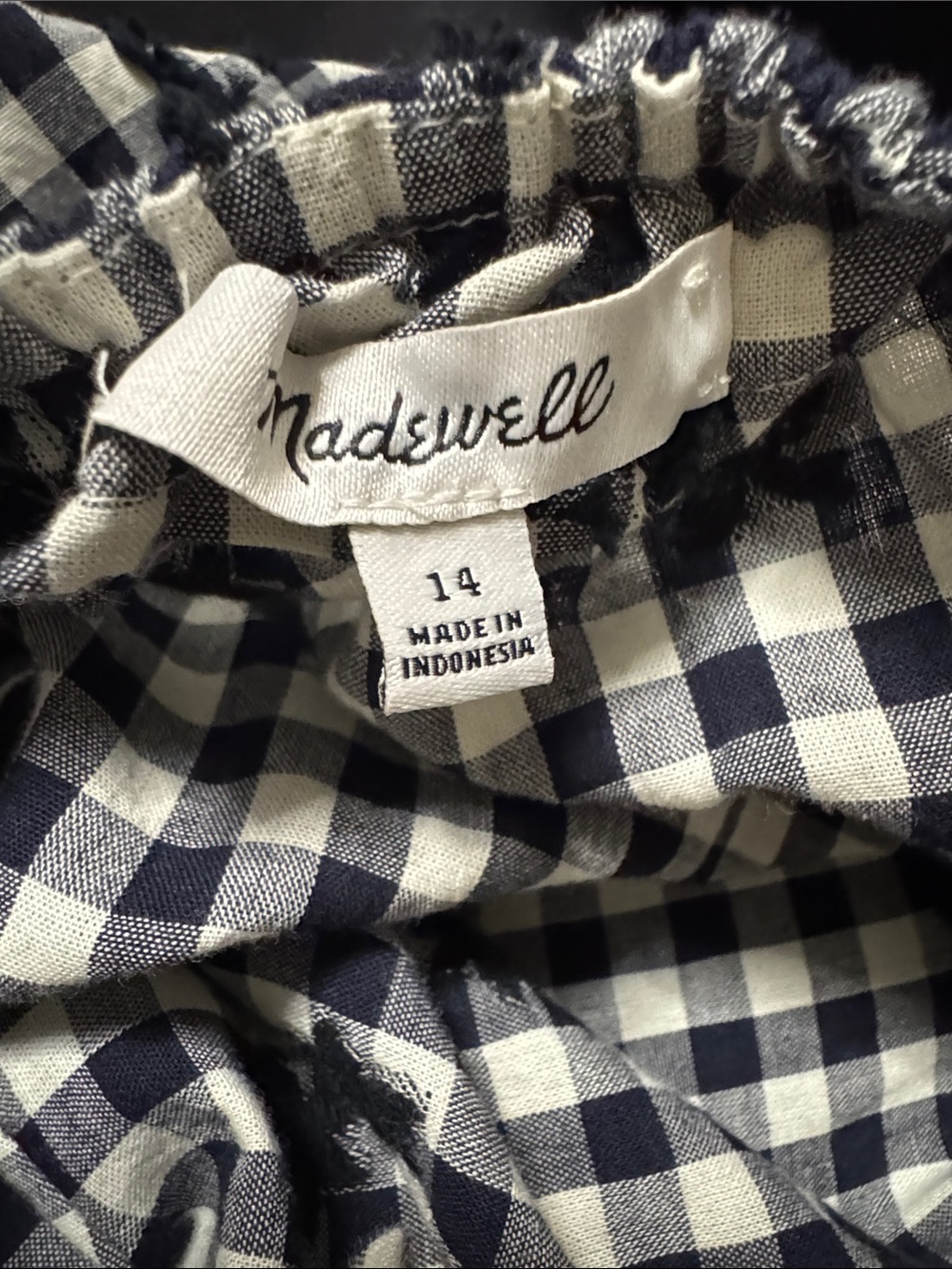 Madewell Black & White Gingham Maxi Dress with Ruffle Straps - Picture 2 of 10
